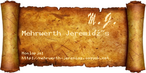 Mehrwerth Jeremiás névjegykártya